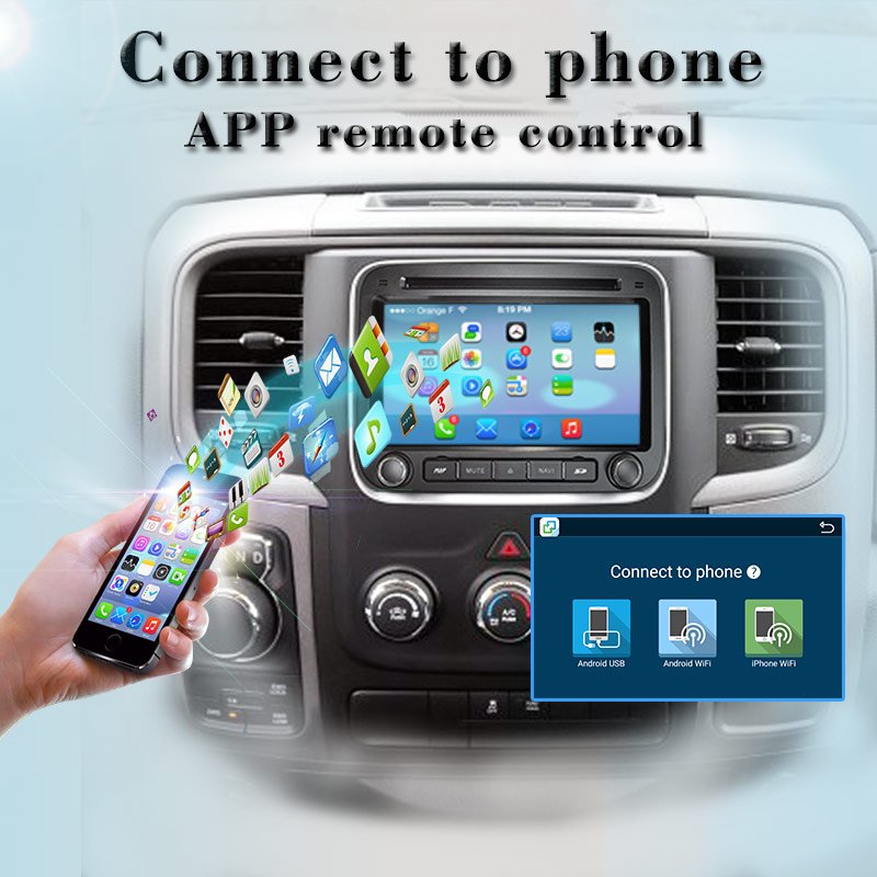 carplay Android 7.1/1.6 GHZ CAR DVD GPS for Dodge RAM 1500 car audio player