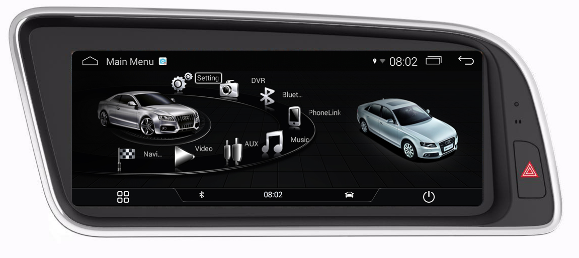 Android Multimedia Navigation System for 8.8"Audi Q5 MMI 2G BT Transmitter / Music Video / USB / SD / WIFI / 4G 