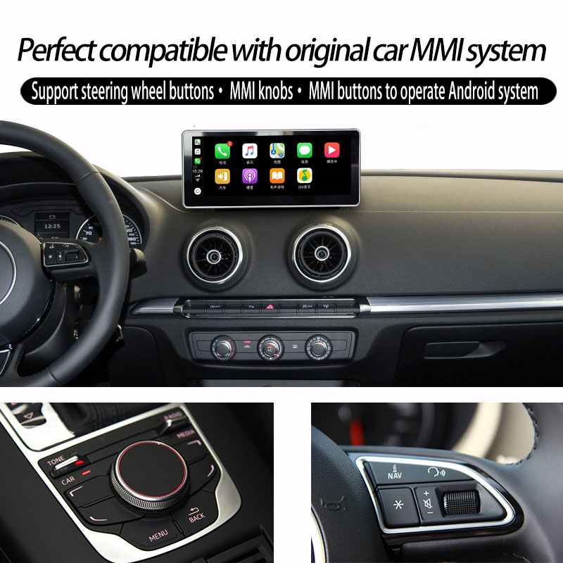 10.25"Audi A3 MMI 3G Android Car GPS Navigation Multimedia Wireless CarPlay / Andrio Auto 