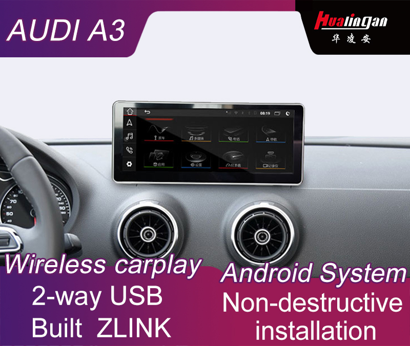 10.25"Audi A3 MMI 2G Android Touchscreen GPS Navigation Multimedia Bluetooth Screen Mirroring Usb Fm Aux 