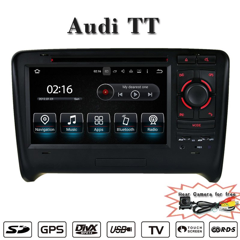 Hualingan Audi TT Mk2 Radio Android Head Unit Bluetooth 7.0 Inch TouchScreen Car Stereo Upgrade Car GPS Navigation Wireless Apple CarPlay Fullscreen Audroid Auto Wifi 4G 