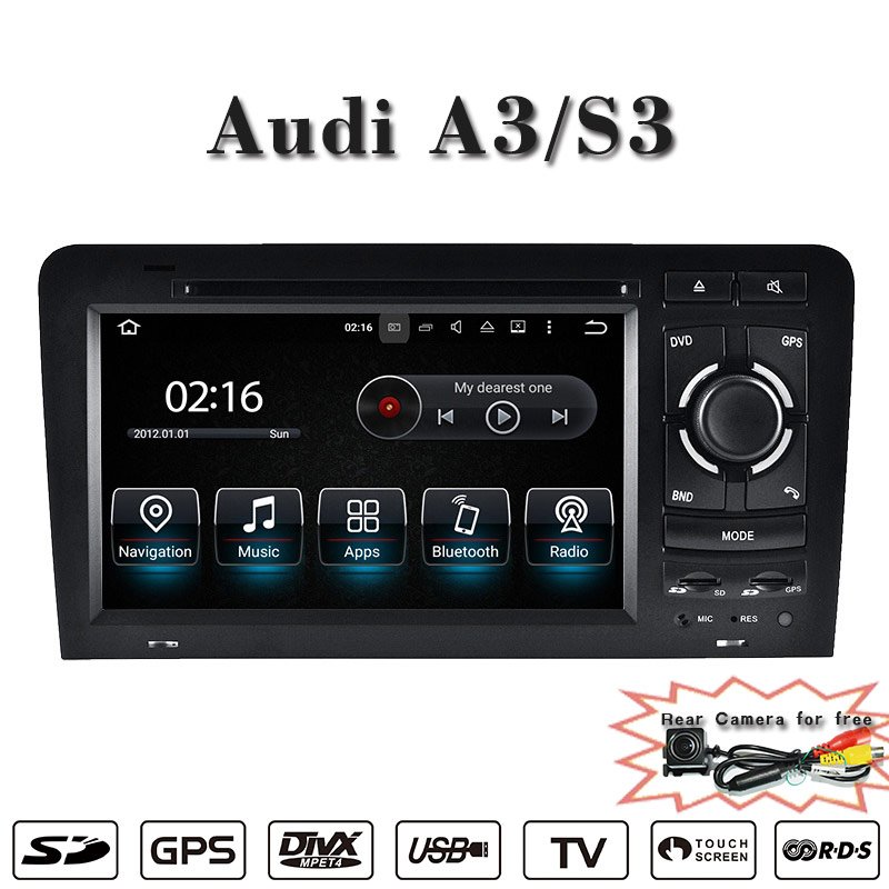 Hualingan Audi A3 S3 RS3 8P Android Radio Head Unit 7 inch TouchScreen Car Stereo Upgrade Car GPS Navigation DVD Car Player Android 11 wireless Apple CarPlay Fullscreen Audroid Auto 4G Wifi