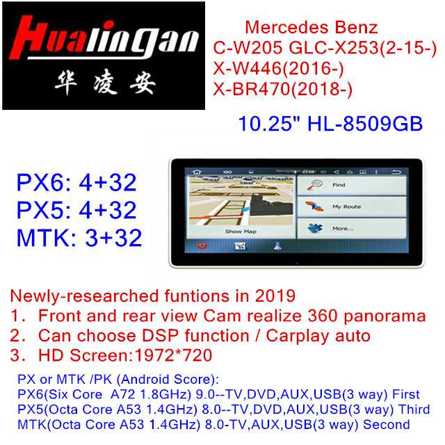 Car Stereo Benz V Benz X 10.25" Anti-Glare Android 8.0 Can Choose DSP Function Carplay Auto 