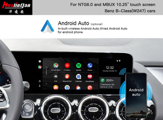 Wireless Audroid Auto Mercedes B-Class W247 Apple CarPlay Retrofit MBUX Navigation with 10.25 Touchscreen Fullscree Screen Mirroring Upgrade AHD Camera Video Youtube