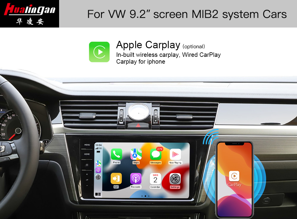 Hualingan VW Talagon Apple CarPlay Wireless Android Auto App 12”1560*