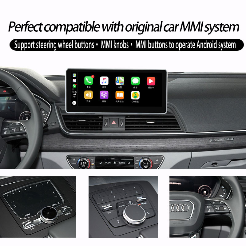 Stereo Car Multimedia Navigation for Audi Q5 MMI 3G 2018+ Wireless CarPlay Andrio Auto / Built ZLINK