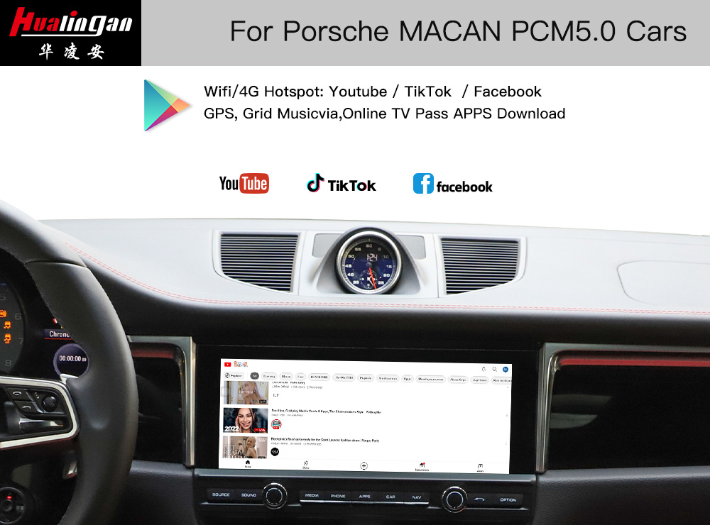 Porsche Macan PCM 5.0 Wireless Apple CarPlay Android Auto Full Screen Mirroring Google Maps 