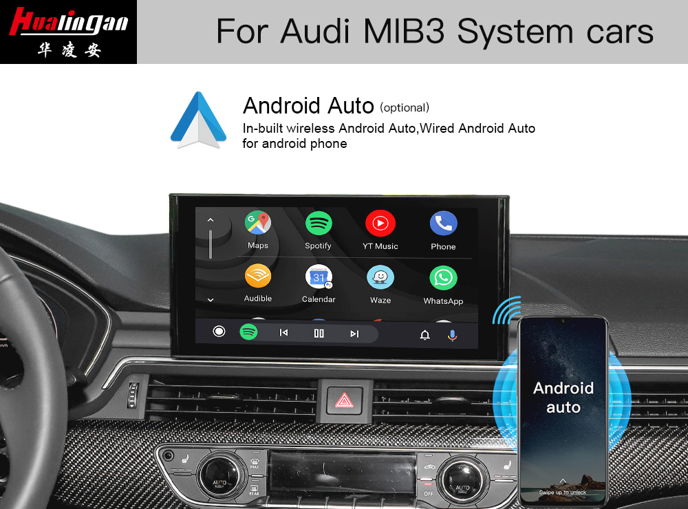 Upgrade Audi MIB3 A5 S5 RS5 (8W6) Wireless Apple CarPlay Fullscreen Android System Multimedia Navigation Android Auto Screen Mirroring