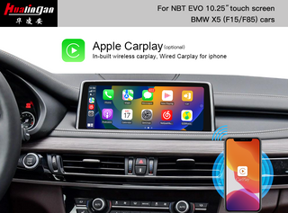 Hualingan BMW X5 F15 F85 iDrive 6.0 EVO Touch Screen Upgrade Wireless Apple CarPlay Fullscree Android System Android Auto Mirroring Video in Motion Wi-Fi Hotspot 
