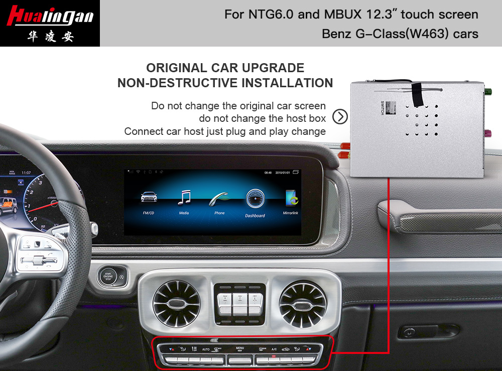 MBUX Wireless Carplay Ai BOX Android 12 Mercedes G-class W463 Screen Upgrade 