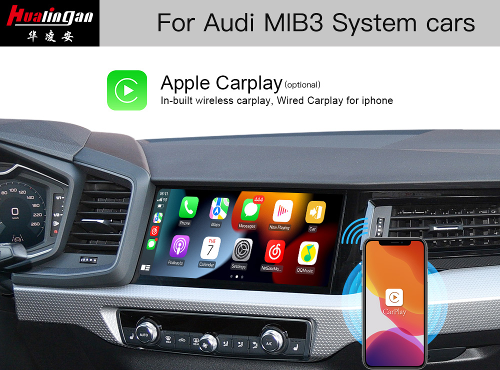 Hualingan Audi Q3 /SQ3 /RS Q3 MIB2 Android Auto Apple CarPlay Full Scree Mirroring Wi-Fi Apple Music Watch Movies