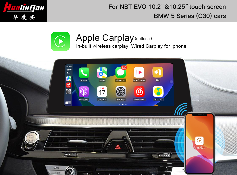 CarPlay Ai BOX BMW 5 Series Wireless Apple CarPlay G30 iDrive 6 Android 12 Car Ai BOX