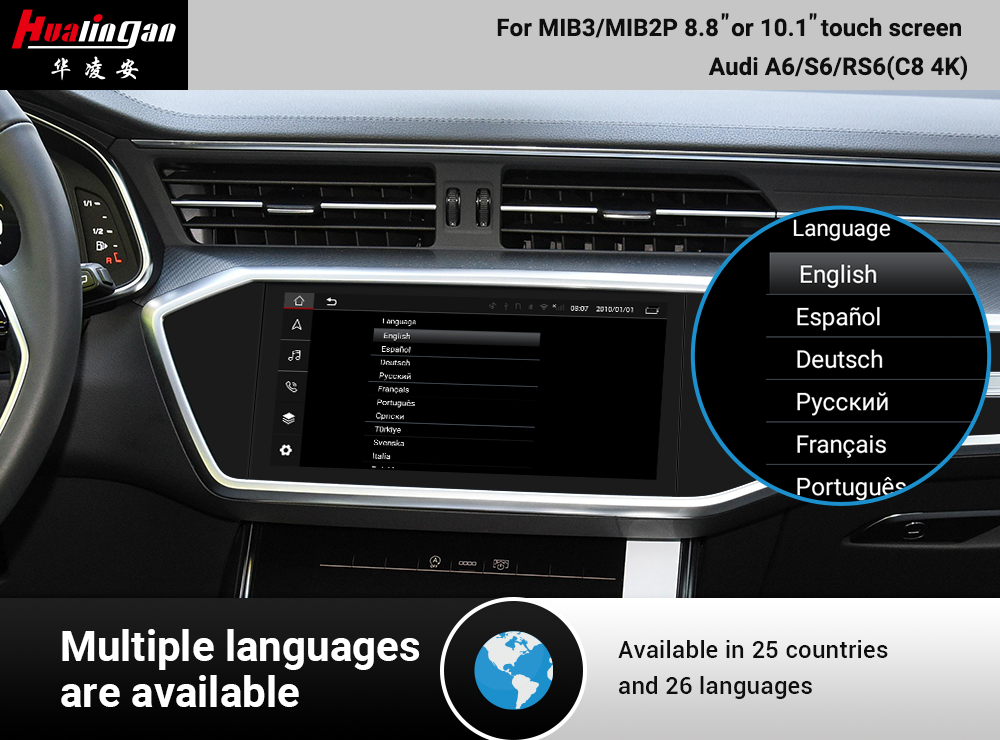 Android Ai BOX Audi A6 S6 RS6 Apple CarPlay Retrofit Android Auto MIB2 Mirrorlink Android Auto Wireless Android Car Play Full Scree Android 12 Wifi 4G AHD Camera Multimedia GPS 